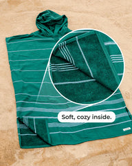 Border Classic Stripe Poncho - Aqua