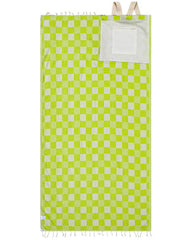 Checker Towel Bag  - Lime