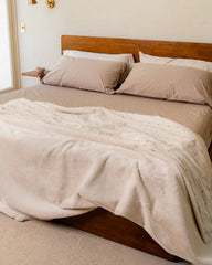 Cozy Texture Plush Blanket - Beige