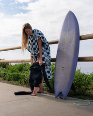 Checker Hooded Poncho